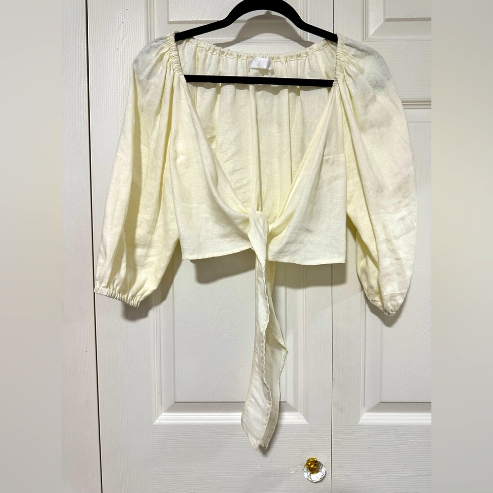 MONDAY - Linen Wrap Crop Top